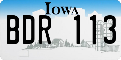 IA license plate BDR113