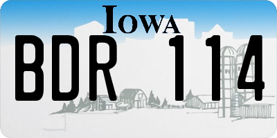 IA license plate BDR114