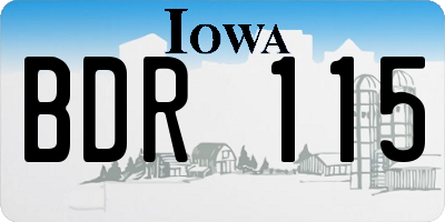 IA license plate BDR115