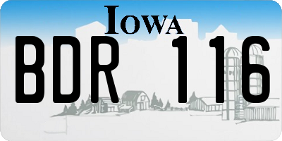 IA license plate BDR116