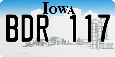 IA license plate BDR117