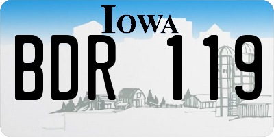 IA license plate BDR119