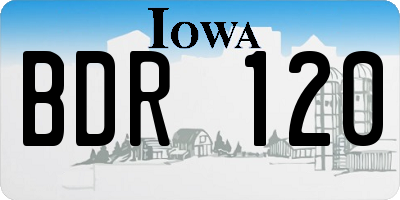 IA license plate BDR120