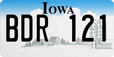 IA license plate BDR121