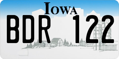 IA license plate BDR122