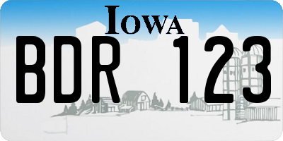 IA license plate BDR123