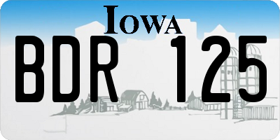 IA license plate BDR125