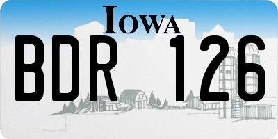 IA license plate BDR126