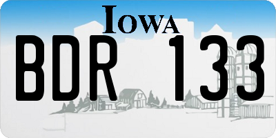 IA license plate BDR133