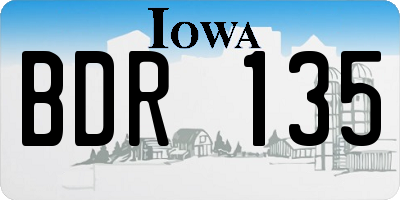 IA license plate BDR135