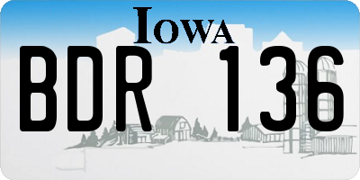 IA license plate BDR136