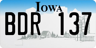 IA license plate BDR137