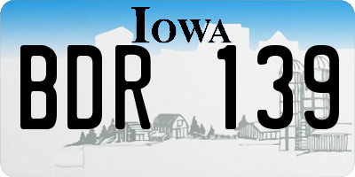 IA license plate BDR139