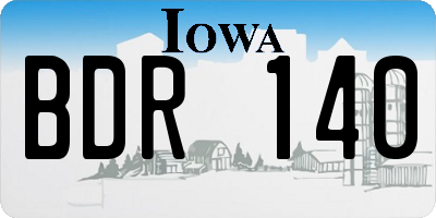 IA license plate BDR140