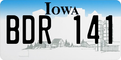 IA license plate BDR141