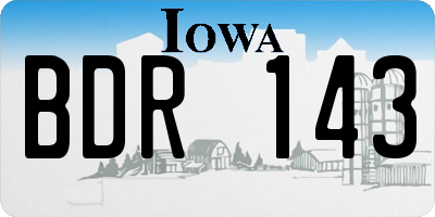 IA license plate BDR143