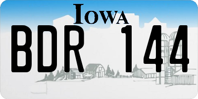 IA license plate BDR144