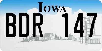 IA license plate BDR147