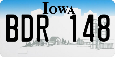 IA license plate BDR148
