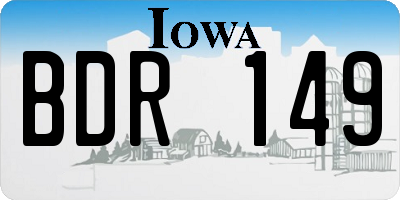 IA license plate BDR149