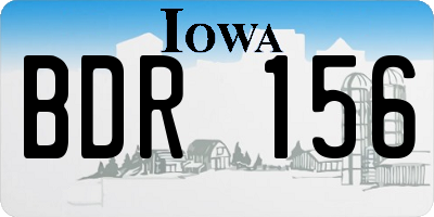 IA license plate BDR156
