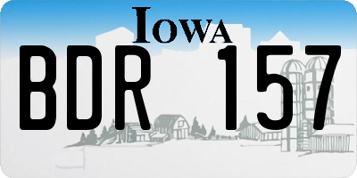 IA license plate BDR157