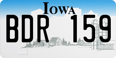 IA license plate BDR159