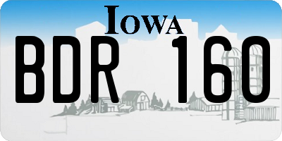 IA license plate BDR160