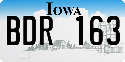 IA license plate BDR163