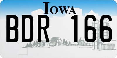 IA license plate BDR166