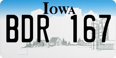 IA license plate BDR167
