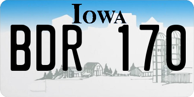 IA license plate BDR170