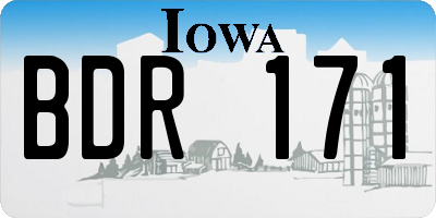 IA license plate BDR171