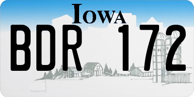 IA license plate BDR172