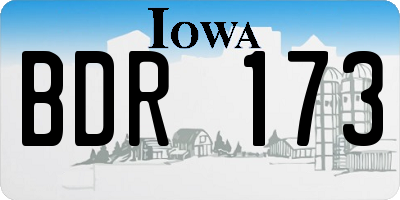 IA license plate BDR173