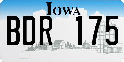 IA license plate BDR175