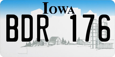IA license plate BDR176
