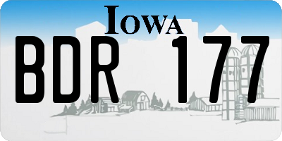 IA license plate BDR177