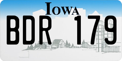 IA license plate BDR179