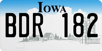 IA license plate BDR182