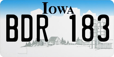 IA license plate BDR183