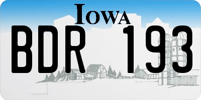 IA license plate BDR193