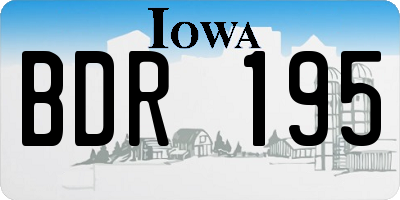 IA license plate BDR195