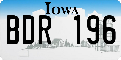 IA license plate BDR196