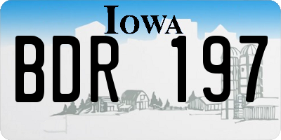 IA license plate BDR197