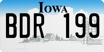 IA license plate BDR199