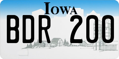 IA license plate BDR200