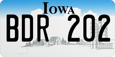 IA license plate BDR202
