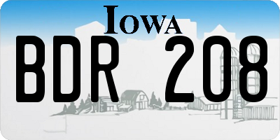 IA license plate BDR208