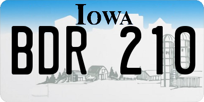 IA license plate BDR210